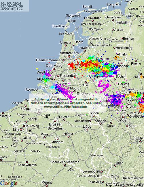 Lightning Netherlands 21:30 UTC Thu 02 May