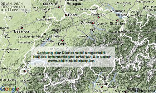 Blitze Schweiz 18:30 UTC Do, 25.04.2024