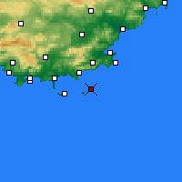Nächste Vorhersageorte - Île du Levant - Karte