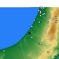 Nächste Vorhersageorte - Gaza - Karte