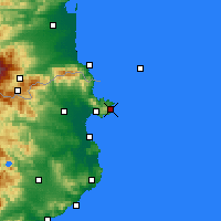 Nächste Vorhersageorte - Cadaqués - Karte
