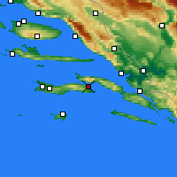 Nächste Vorhersageorte - Korčula - Karte