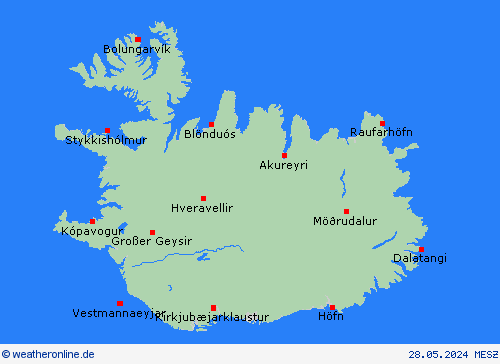  Island Europa Vorhersagekarten