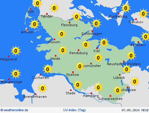 uv-index  Europa Vorhersagekarten