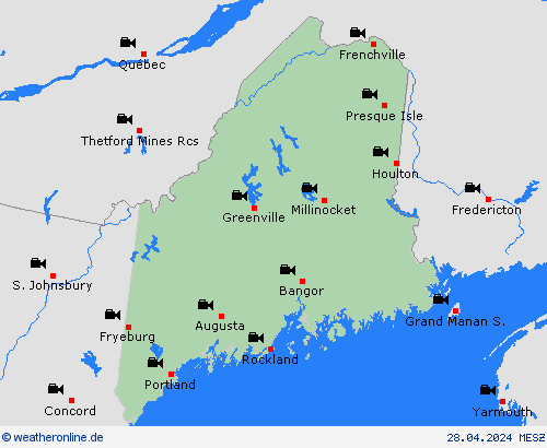 webcam Maine Nordamerika Vorhersagekarten
