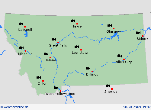 webcam Montana Nordamerika Vorhersagekarten