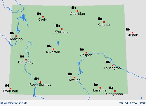 webcam Wyoming Nordamerika Vorhersagekarten