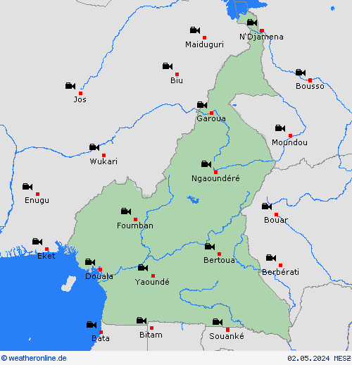 webcam Kamerun Afrika Vorhersagekarten