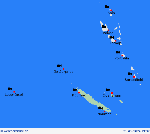 webcam Neukaledonien Ozeanien Vorhersagekarten