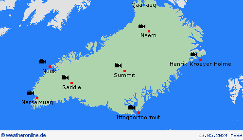 webcam Grönland Europa Vorhersagekarten