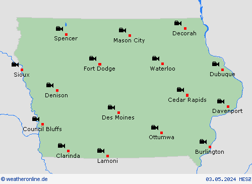 webcam Iowa Nordamerika Vorhersagekarten