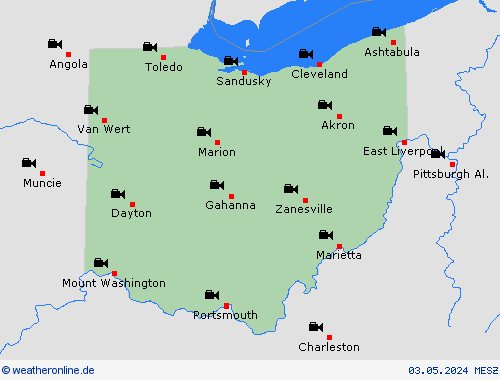 webcam Ohio Nordamerika Vorhersagekarten