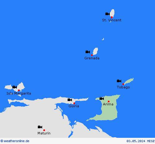 webcam Trinidad und Tobago Südamerika Vorhersagekarten