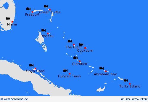 webcam Bahamas Mittelamerika Vorhersagekarten