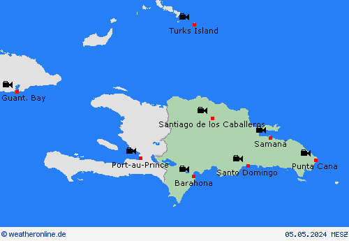 webcam Dominikanische Republik Mittelamerika Vorhersagekarten