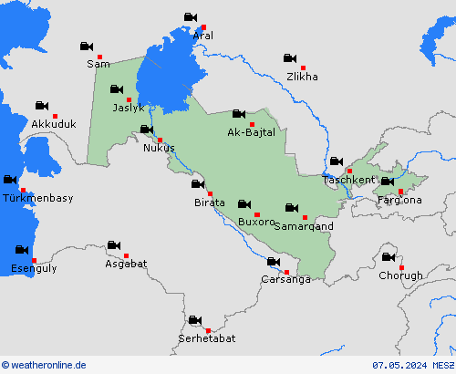 webcam Usbekistan Asien Vorhersagekarten