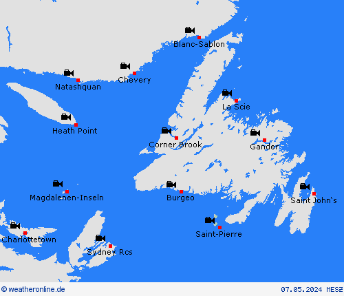 webcam Saint-Pierre und Miquelon Nordamerika Vorhersagekarten