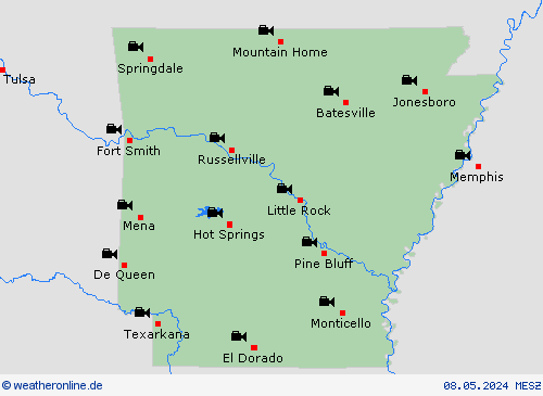 webcam Arkansas Nordamerika Vorhersagekarten