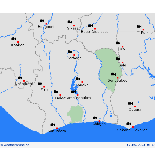 webcam Elfenbeinküste Afrika Vorhersagekarten