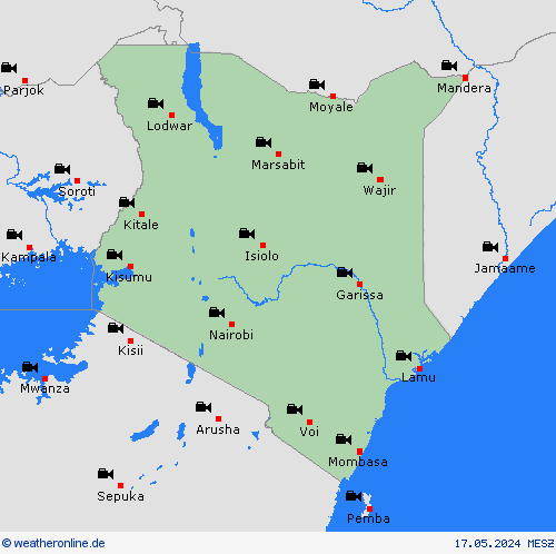webcam Kenia Afrika Vorhersagekarten
