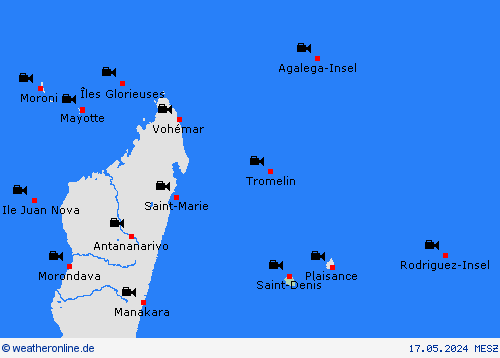 webcam Réunion Afrika Vorhersagekarten