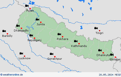 webcam Nepal Asien Vorhersagekarten