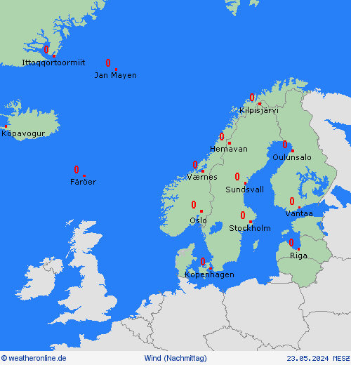 wind  Europa Vorhersagekarten