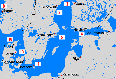 Ostsee Wassertemperaturkarten